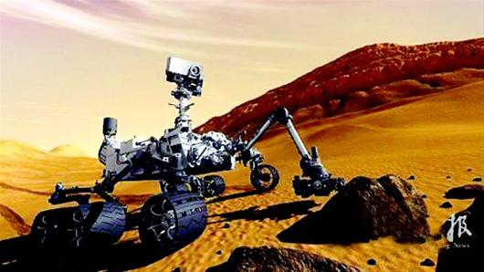 三峽晚報訊 “好奇”號火星車(chē)登陸設想圖